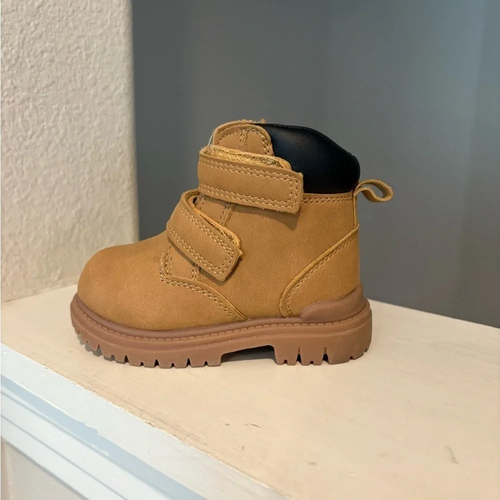 Wonder Nation Infant Tucker Construction Boots Size 4 Boys Easy On Off Zipper